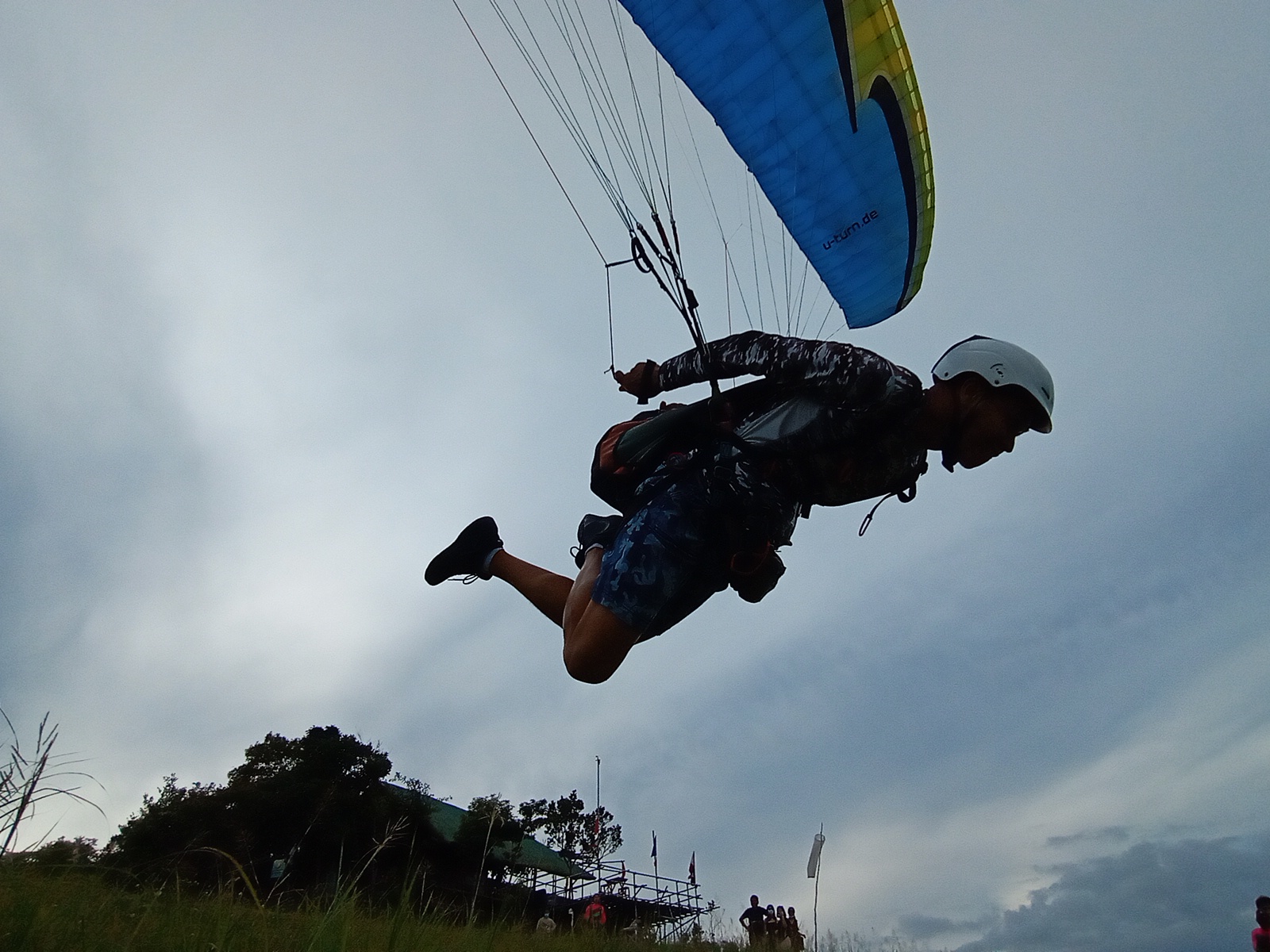 Solo paragliding flight with Oslob sea view